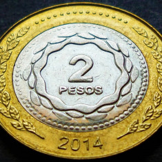 Moneda bimetal 2 PESOS - ARGENTINA, anul 2014 * cod 178