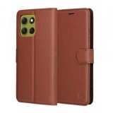 Husa pentru Motorola Moto G86, Techsuit, Leather Folio, Maro