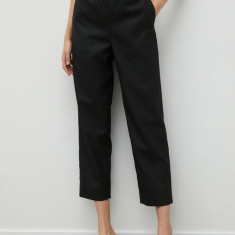 By Malene Birger pantaloni femei, culoarea negru, drept, high waist