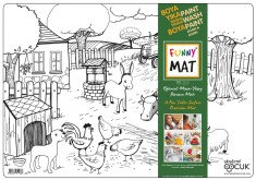 Plansa reutilizabila Funny Mat pentru colorat model Viata la ferma, 48x33.5 cm
