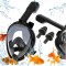 Masca snorkeling Full Face Snorkel Mask L/XL Negru, Anti-abur Reglabil