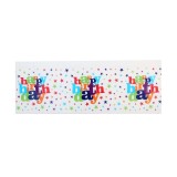 Fata de masa dreptunghiulara, flippy, colectia happy birthday, 180 x 108 cm, din plastic pe, impermeabila, multicolor