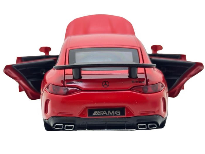 Macheta Mercedes GT63 AMG V8 1:32 rosu, sunet, lumini, deschide usi si capote