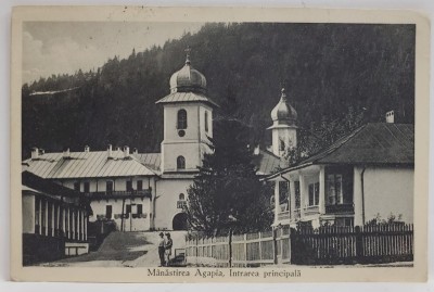 MANASTIREA AGAPIA , INTRAREA PRINCIPALA , CARTE POSTALA , 1927 foto