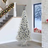 VidaXL Brad de Crăciun cu 300 LED cu suport Argintiu 240 cm PET 3396693