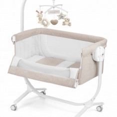 Patut Cullami co-sleeper 2 in 1 cu laterala culisanta si inaltime reglabila Gri deschis