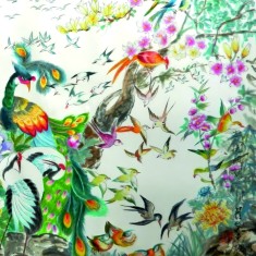 Tablou Feng Shui cu &ndash; 100 de pasari