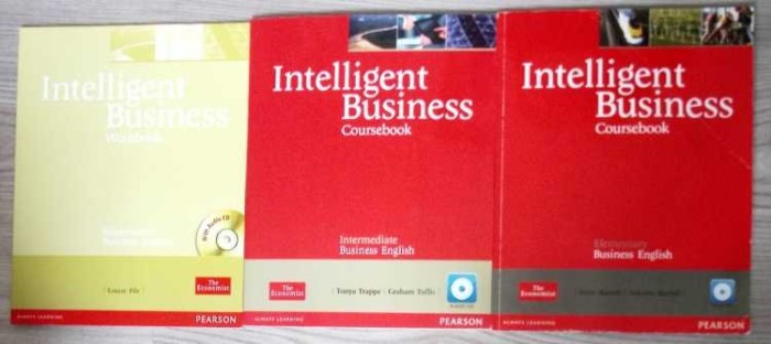 SET 3 CARTI INTELLIGENT BUSINESS: INTERMEDIATE AND ELEMENTARY BUSINESS ENGLISH (INCLUDE CD)-LOUISE PILE, TO-281000