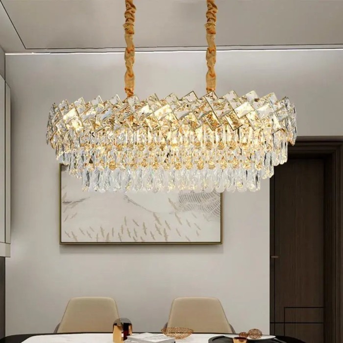 Candelabru Cristal WINDSOR Regalis 10x E27, Diametru 85cm, Auriu Lucios, Inaltime Reglabila