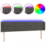 Cumpara ieftin Tablie de pat cu LED gri inchis 183x16x78/88 cm catifea