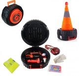 Cumpara ieftin Set multifunctional de urgenta cu lumina de avertizare tip geanta-guma - 11 piese