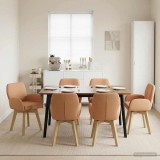 Cumpara ieftin Scaune de dining rotative 6 buc. Boucl&eacute; Bej 54 x 58 x 87 cm