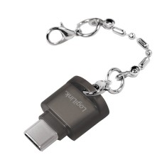 CARD READER extern LOGILINK, interfata USB Type C, citeste/scrie: micro SD; plastic, negru, &quot;CR0039&quot; (timbru verde 0.03 lei)