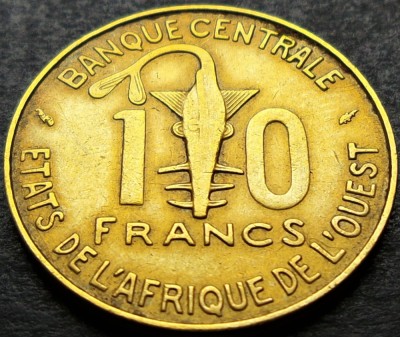 Moneda exotica 10 FRANCI - AFRICA de VEST, anul 1978 *cod 2174 = excelenta foto