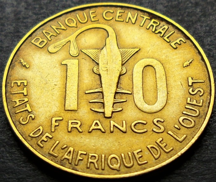 Moneda exotica 10 FRANCI - AFRICA de VEST, anul 1978 *cod 2174 = excelenta