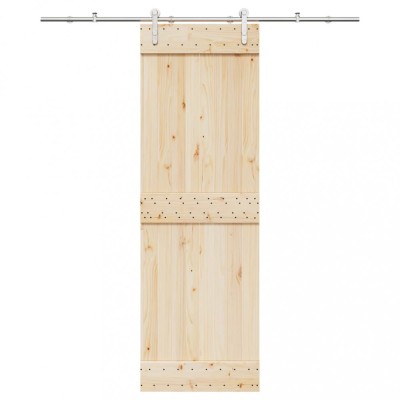 vidaXL Set piese pentru ușă glisantă, argintiu, 183 cm oțel inoxidabil foto