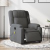 VidaXL Fotoliu electric de masaj rabatabil, gri &icirc;nchis, textil