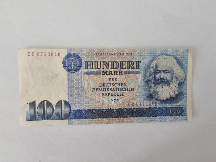 Germania Democrata 100 Mark 1975 Noua,Rara