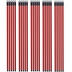 25 x Coada pentru Mop, Matura, Din metal, Rosu, cu filet, 110cm