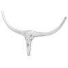Decoratiune pentru perete tip cap de taur, aluminiu, 72 cm, argintiu