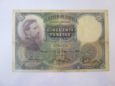 Spania 50 Pesetas 1931 foto