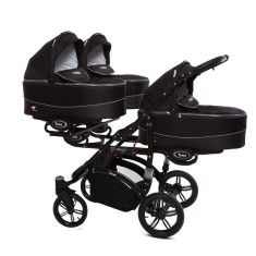 Carucior 3 in 1 pentru tripleti BabyActive Trippy TWN-02, Negru foto