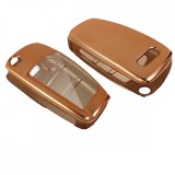 Husa Cheie Briceag Audi 3 Butoane Gold TPU+PC AutoProtect KeyCars, Oem