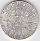 AUSTRIA 50 SCHILLING 1974, Europa, Argint