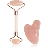 Zo&euml; Ayla Rose Quartz Facial Roller And Gua Sha Tool set cadou faciale