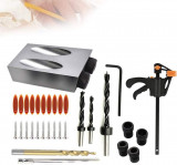 Pket Hole Jig Kit de foraj, Hole Screw Jig Diblu Burghiu Kit de tamplarie T&acirc;mpla, Oem