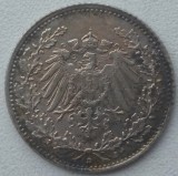 Moneda Argint Germania - 1/2 Mark 1915 - D, Europa