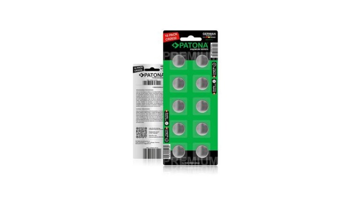 PATONA Premium 10 bucăți baterie tip pastilă 3V CR2032