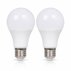 Set 2 becuri LED E27 12W, lumina alb cald, iluminare puternica, consum redus de energie, compatibile cu lustre, veioze si plafoniere