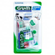 Set Ingrijire Orala, Gum, Travel Kit, pentru Gingii Sensibile, Compatibil cu Aparatul Dentar, Culoar