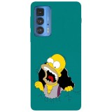 Husa compatibila cu Motorola Moto G100 model Hungry Homer, Silicon, TPU, Viceversa, Transparent, Carcasa