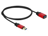 Cablu USB A DELOCK 1m Negru Mufă Aurită 24AWG 28AWG Cod 82752