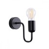 Lampă De Perete Din Oțel Negru Vector, 1 Bec Industrial Neregulat De Interior.