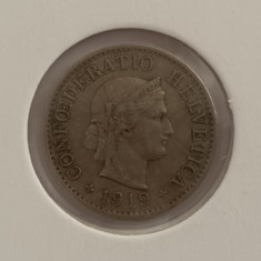 Moneda Elvetia 5 rappen 1919