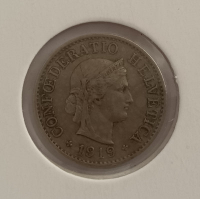 Moneda Elvetia 5 rappen 1919 foto