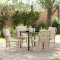 vidaXL Set de masă pentru grădină cu pernă 5 pcs Bej Rattan poli 3380226