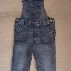 Salopeta jeans albastra fata H&M grosuta cu buzunare spate 1/2 ani noua