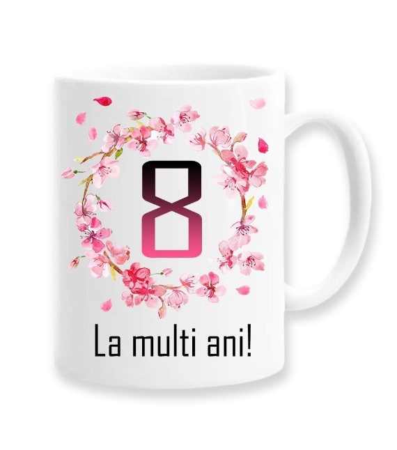 Cana alba personalizata &quot;La multi ani&quot;, INOVATIX&reg;. 330ml