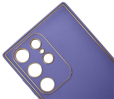 Husa eleganta din piele ecologica pentru Samsung Galaxy S23 Ultra cu accente aurii, Bleumaren foto