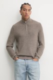 Abercrombie &amp; Fitch pulover de lana barbati, culoarea maro, light, KI120-4176