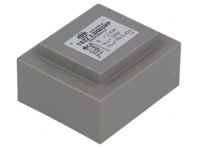 Transformator &amp;icirc;ncapsulat 2,5VA 230V 6V 410mA PCB IP00 foto