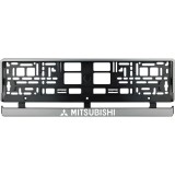 Set 2 bucati, suport numar inmatriculare argintiu Mitsubishi II
