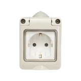 Priza Schuko simpla aplicata IP55, 16A, 250V, cu &icirc;mpamantare Breckner
