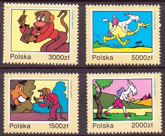 Polonia 1993 - Desene animate 4v.,neuzat,perfecta stare(z)