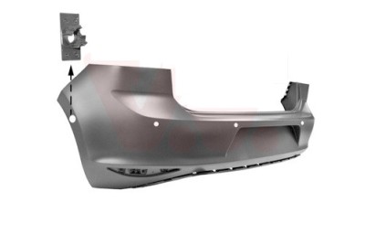 Bara spate VW Golf 7 (5k), 2017-, Model Hatchback, cu gauri pentru senzori asistenta parcare, cu gauri pentru Senzori de parcare (PDC); grunduit, Aft foto