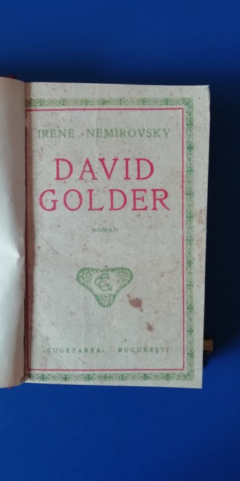 myh 543f - IRENE NEMIROVSKY - DAVID GOLDER - ED 1930